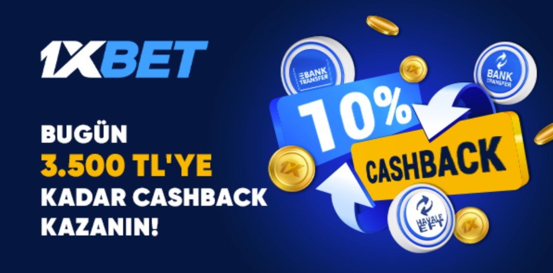 1xBet Yatırımlarınıza Değer Katıyor: Her Gün %10 CashBack Fırsatı! 1xBet cashback bonusu
